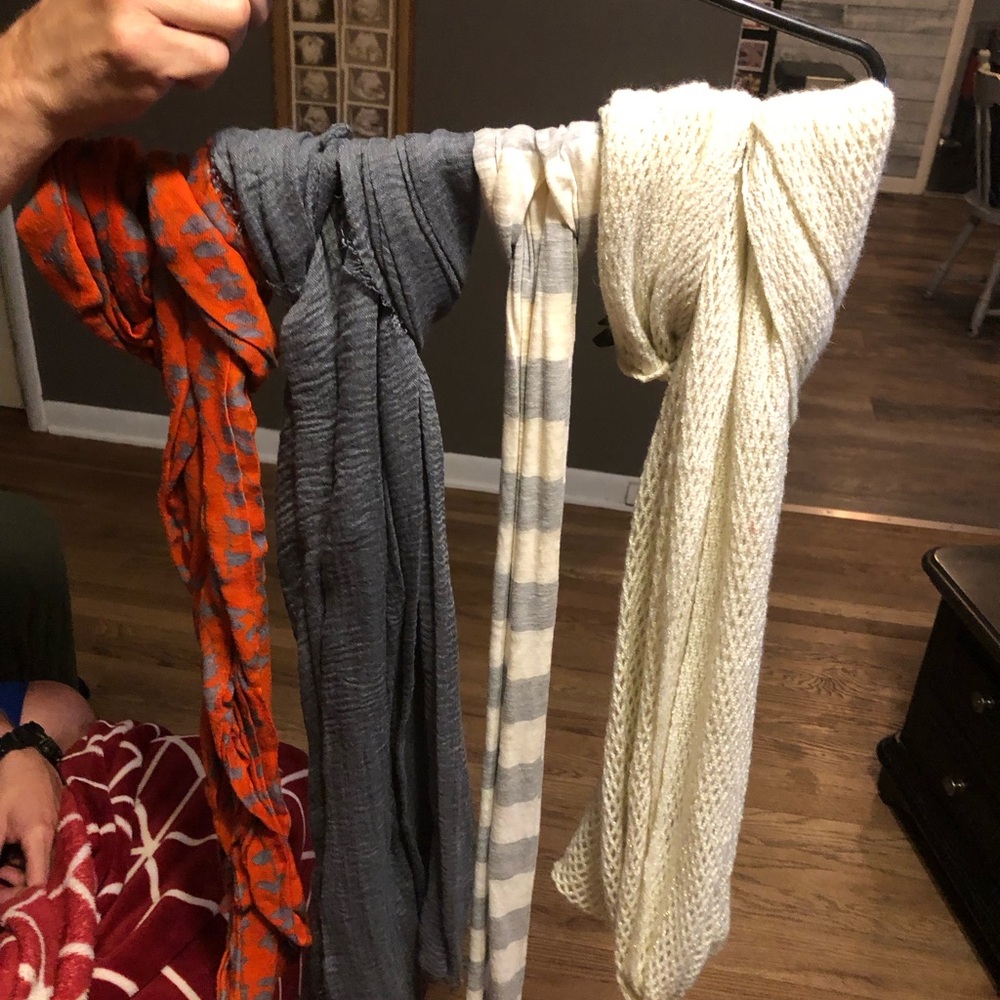 Scarf bundle. 4 scarves. 2 infinity and 2 regular scarves.